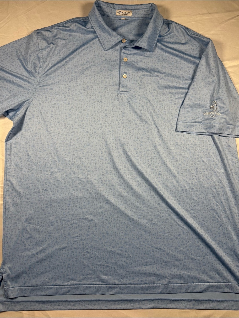 EUC Peter Millar Sky Blue Short-Sleeve Polo - XXL